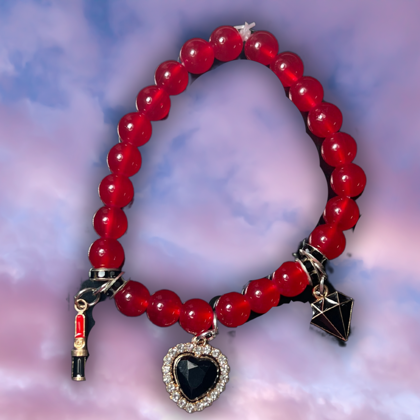 Red With 3 Charms